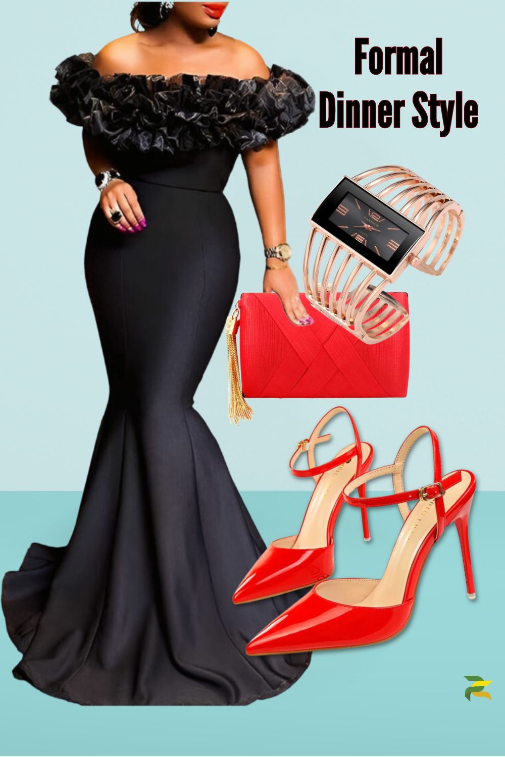 Black Ruffle Neck Off Shoulder Maxi Dress