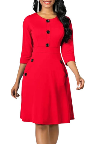 Red Midi Party Dress