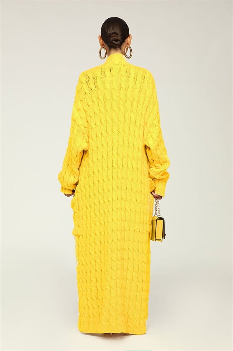 Yellow Floor Length Cardigan