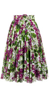 Aster Skirt #1 with Belt Midi Length Cotton Musola (Bell Flower New)