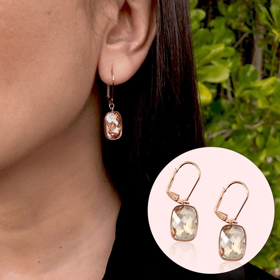 Stone Drop Crystal Earrings