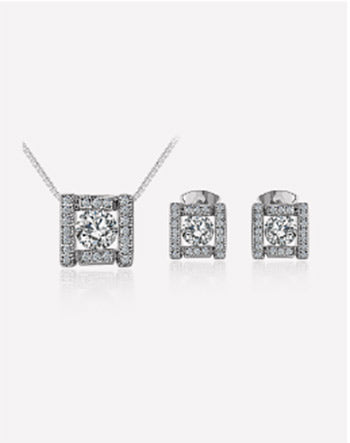 Square Shape Crystal Jewelry Set