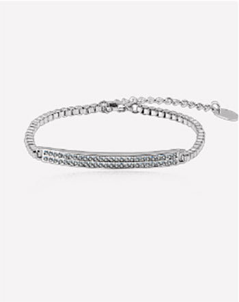 Lunar Silver Adjustable Crystal Bracelet