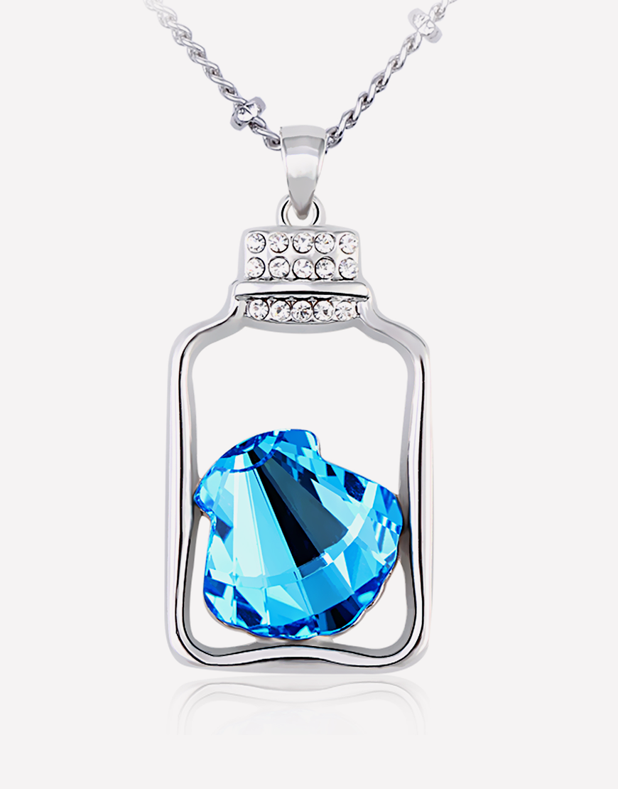 Flasket Ocean Blue Crystal Necklace