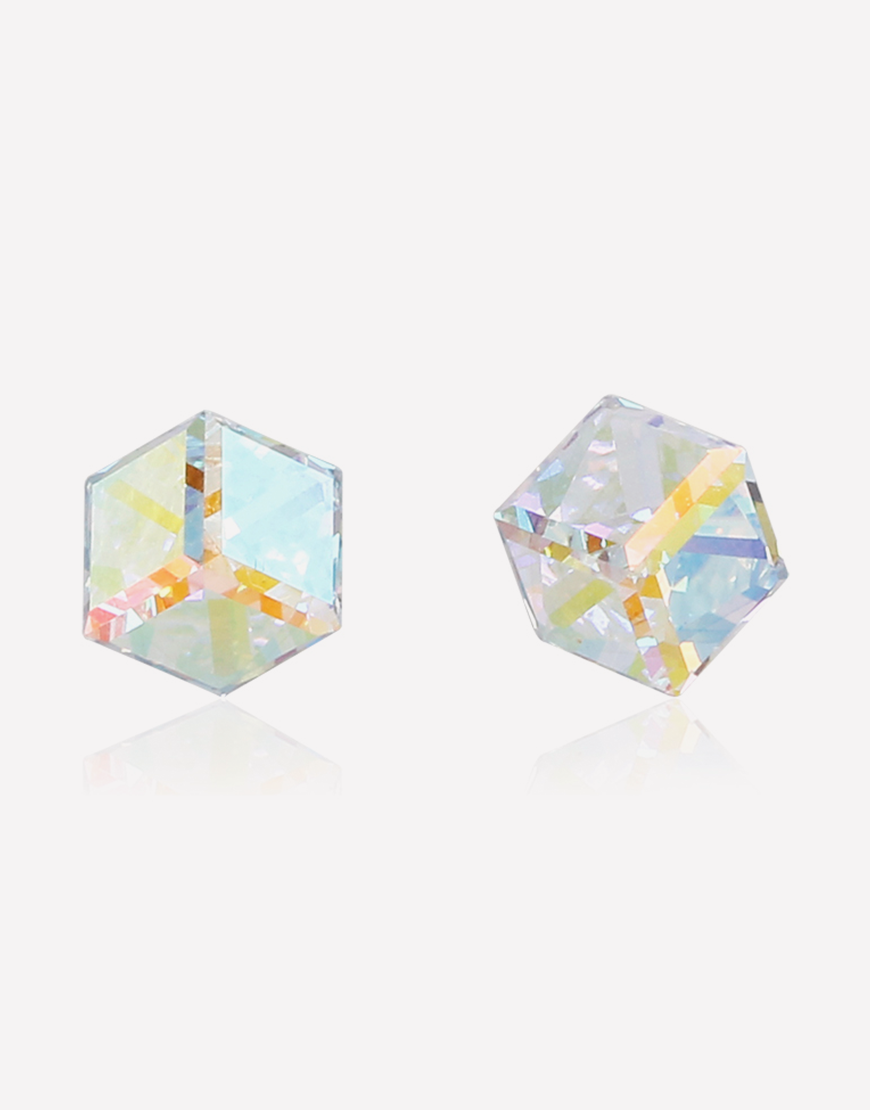 Crystal Prism Cube Earrings