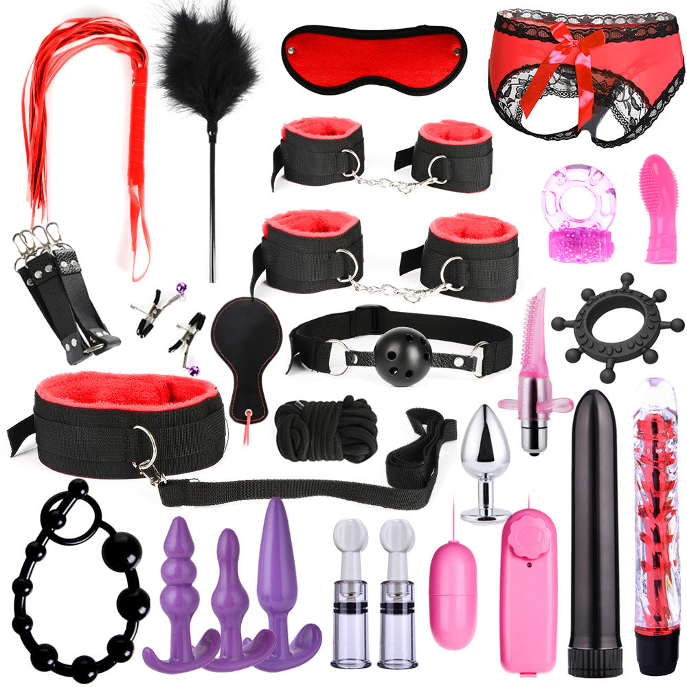  BDSM Toy for Adult Couples 35Pcs, Bondage Sets Restraint Kits  for Women and Couples Sex Toys Kit for Bondaged Restraints with Handcuffs  Bed Restraints Set for Beginners SM Adult Games 