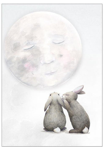 Winter Avenue childrens prints Moon rabbits |The Home Maven 