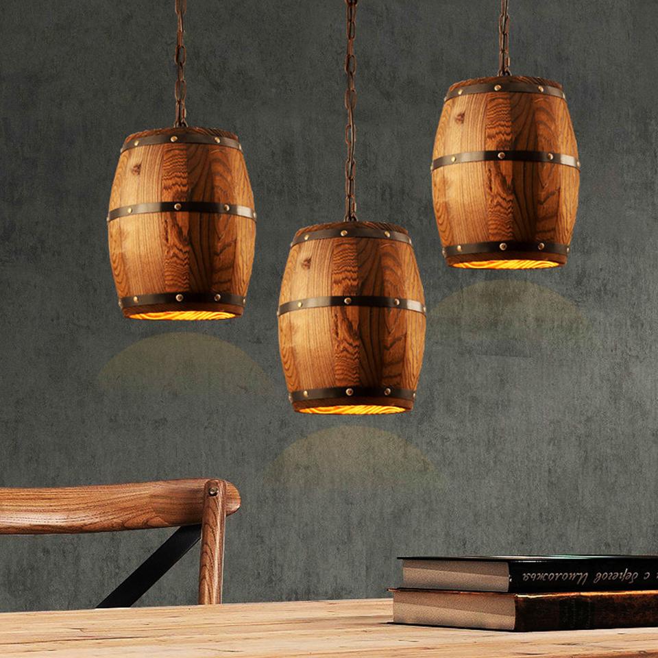 wooden barrel lights