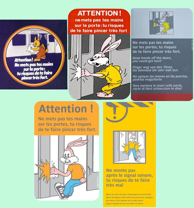 affiches stickers serge le lapin ratp metro transilien