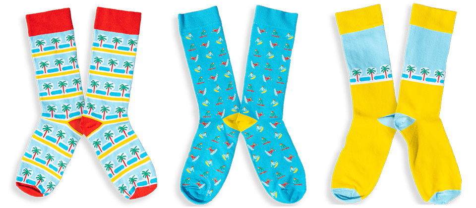 Paires de chaussettes dessinées par l'artiste Blandine Lamy