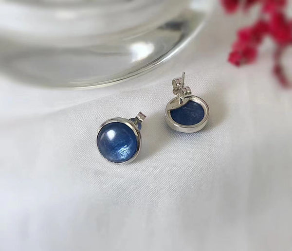 Natural Blue Crystal S925 Silver Stud Earrings