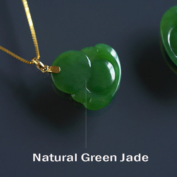 Green Jade Buddha Pendant Chain Necklace - LUXYIN