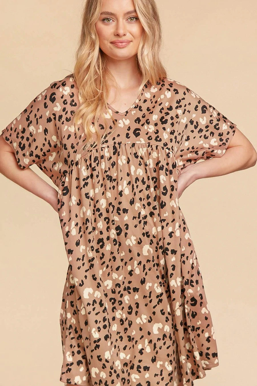 GG BL79 Leopard Print Pocket Dress