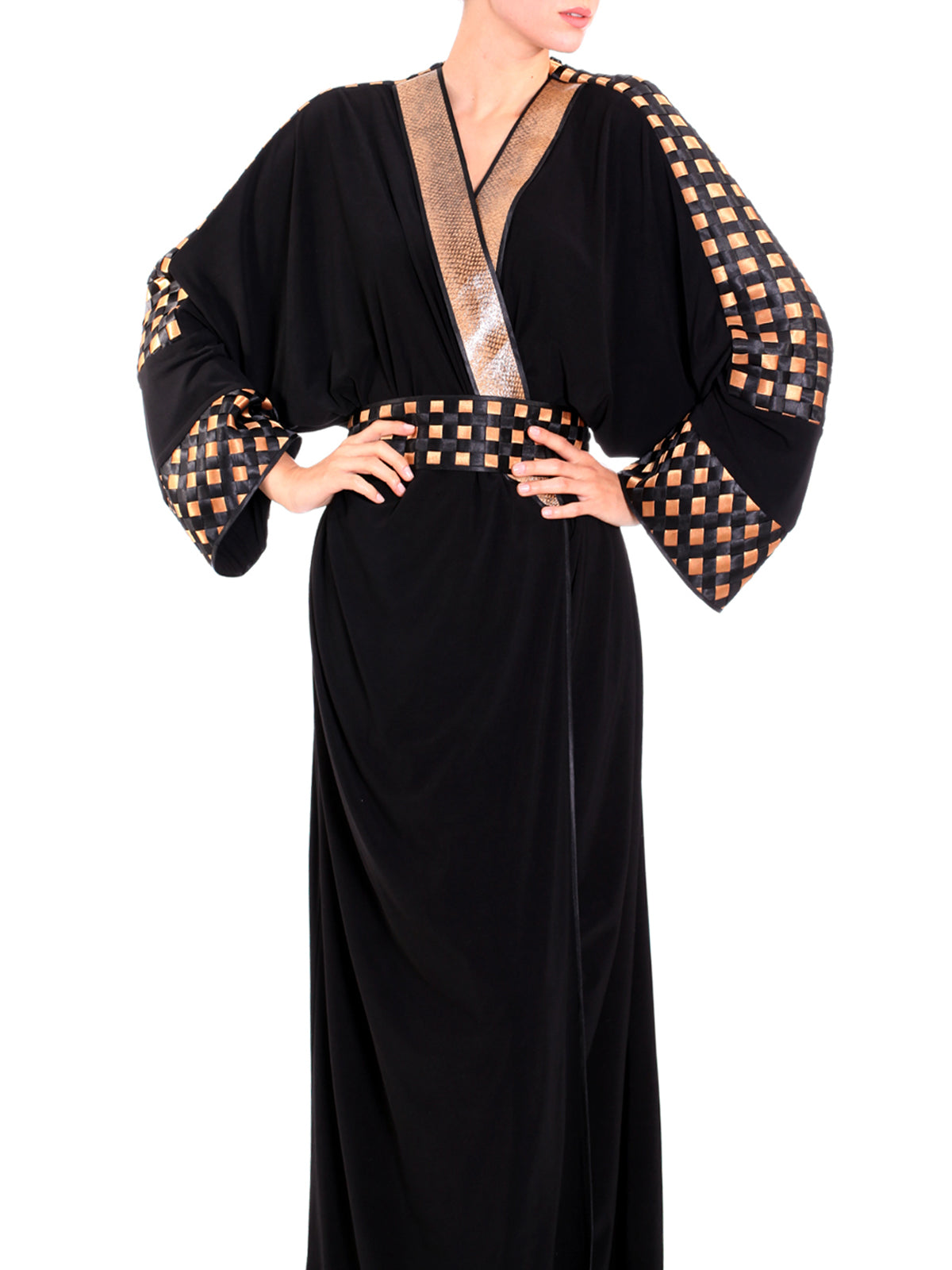 Golden Basket  Weave Abaya  Elilhaam