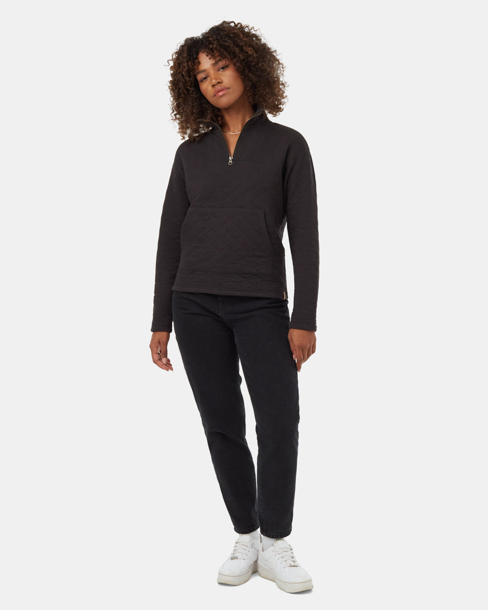 The ReNew Fleece Oversized Half-Zip Black – Everlane