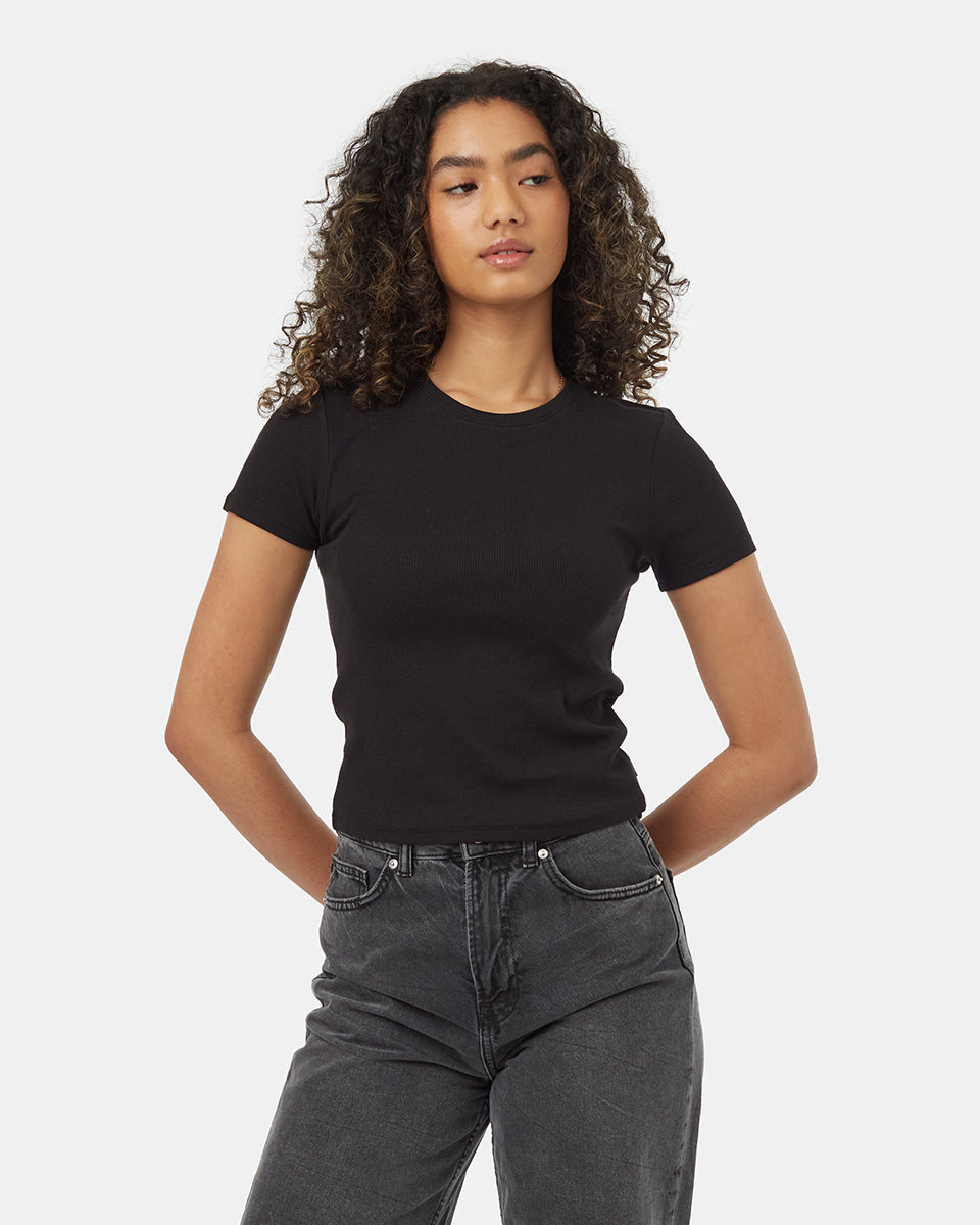 Womens Fitted Rib T-Shirt | Organic Cotton