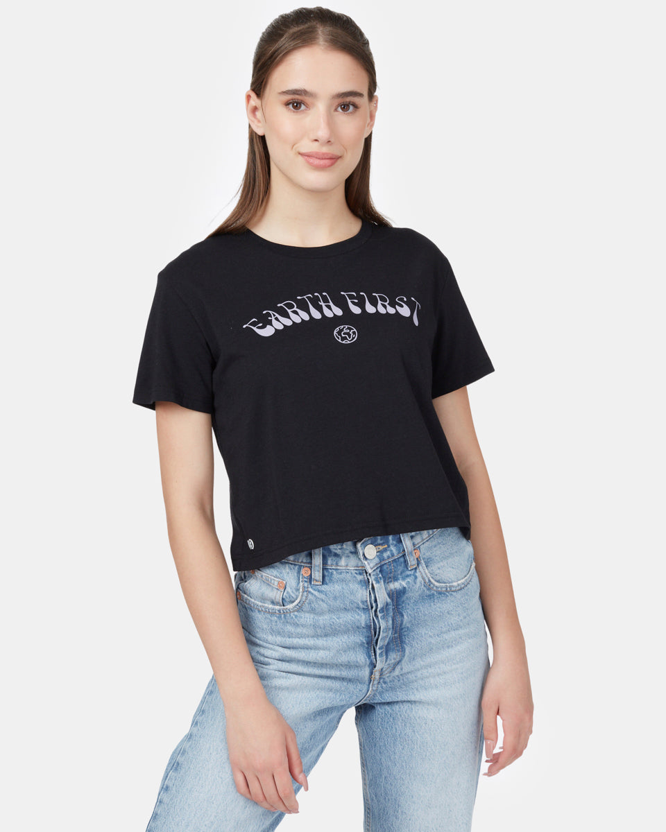 Womens Earth First Cropped T-Shirt | Recycled Polyester