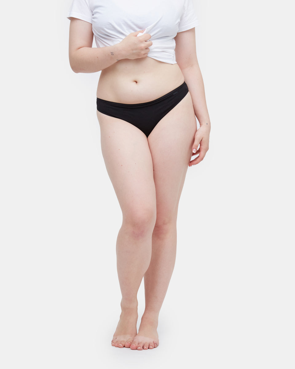 Sustainable Charcoal Tencel™ Lyocell Thong Underwear