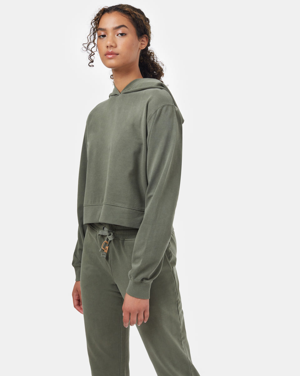 Womens French Terry Crop Hoodie | Organic Cotton