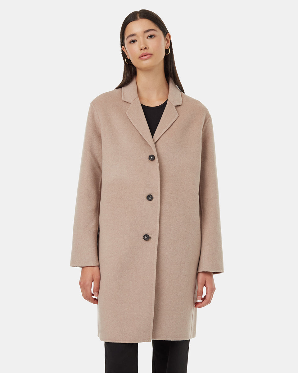 Wool Longline Coat | Recycled Materials