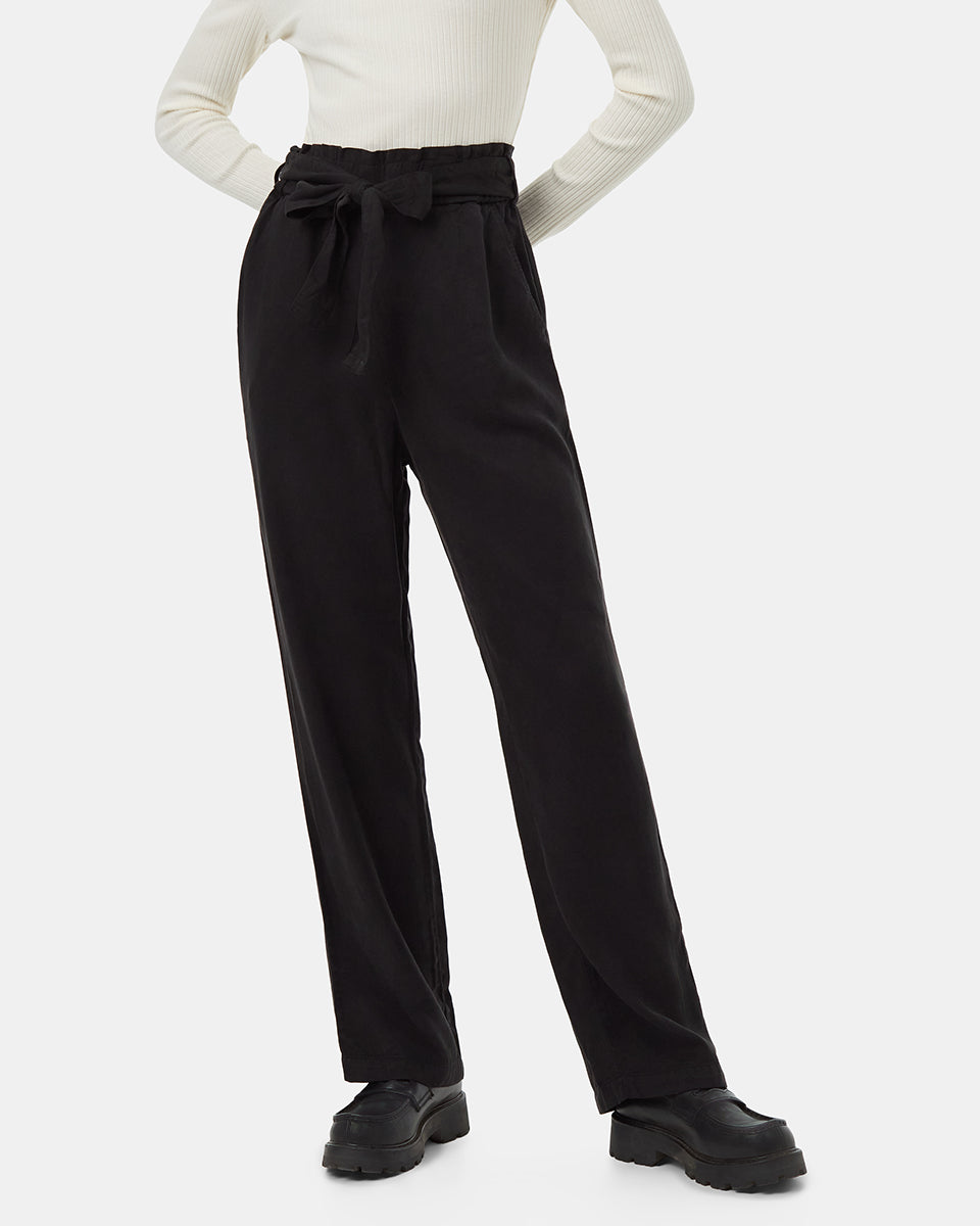 Womens Paper Bag Tencel Pant