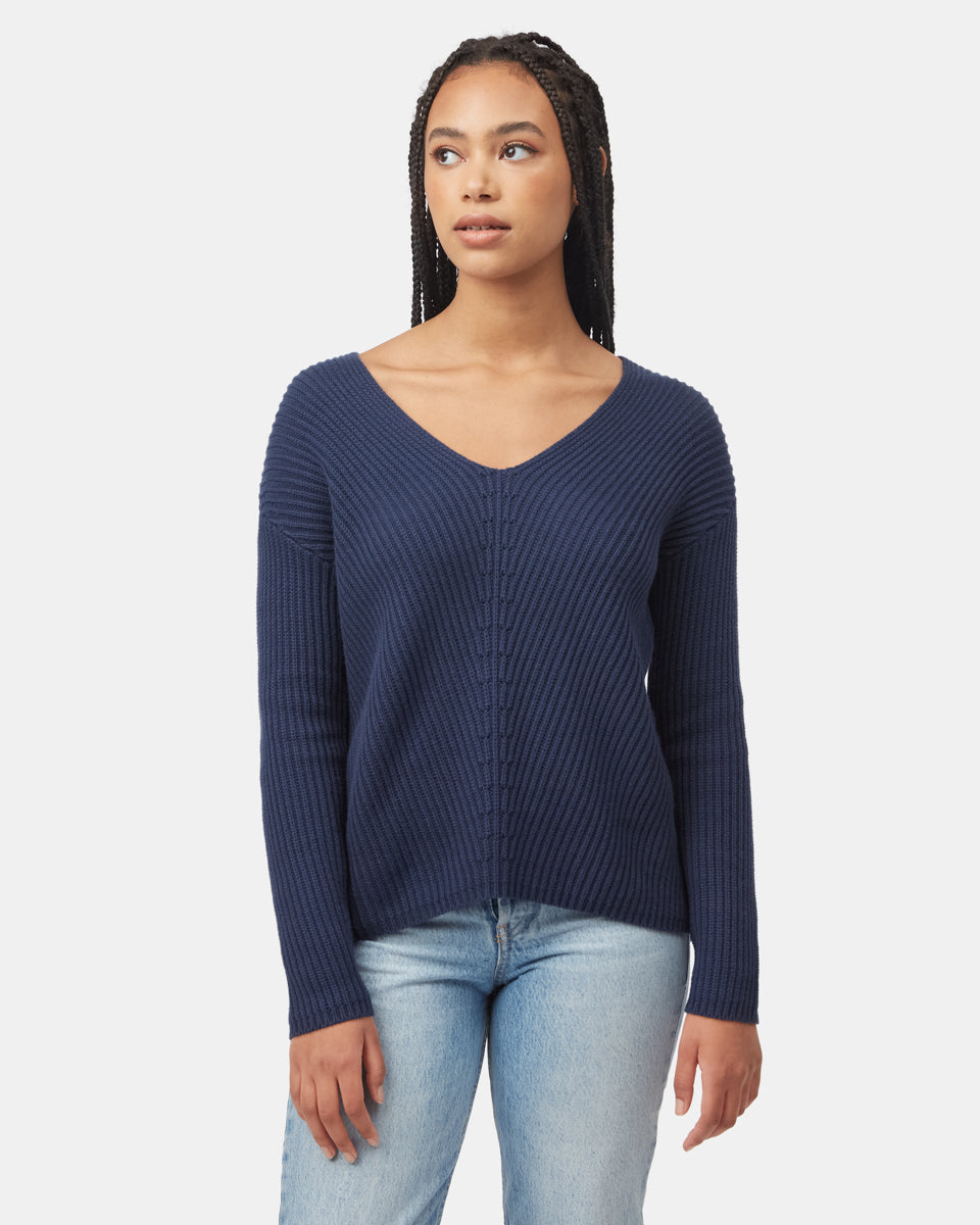 Womens Highline V-Neck Sweater | Organic Cotton