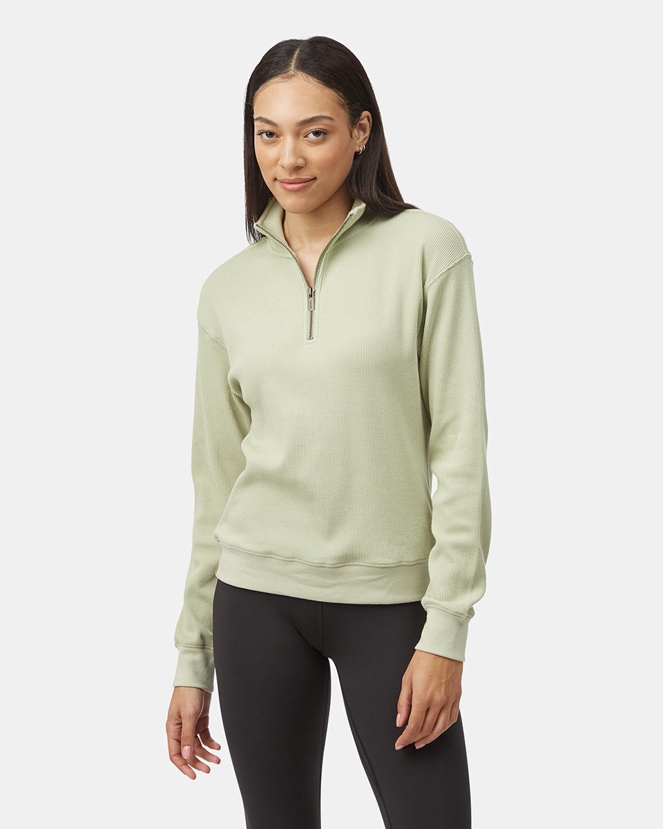 Womens TreeWaffle Half Zip | Organic Cotton