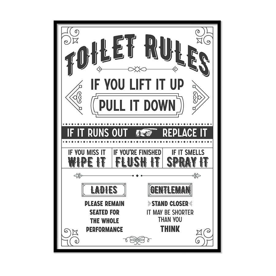 Toilet Rules Poster | Printers Mews