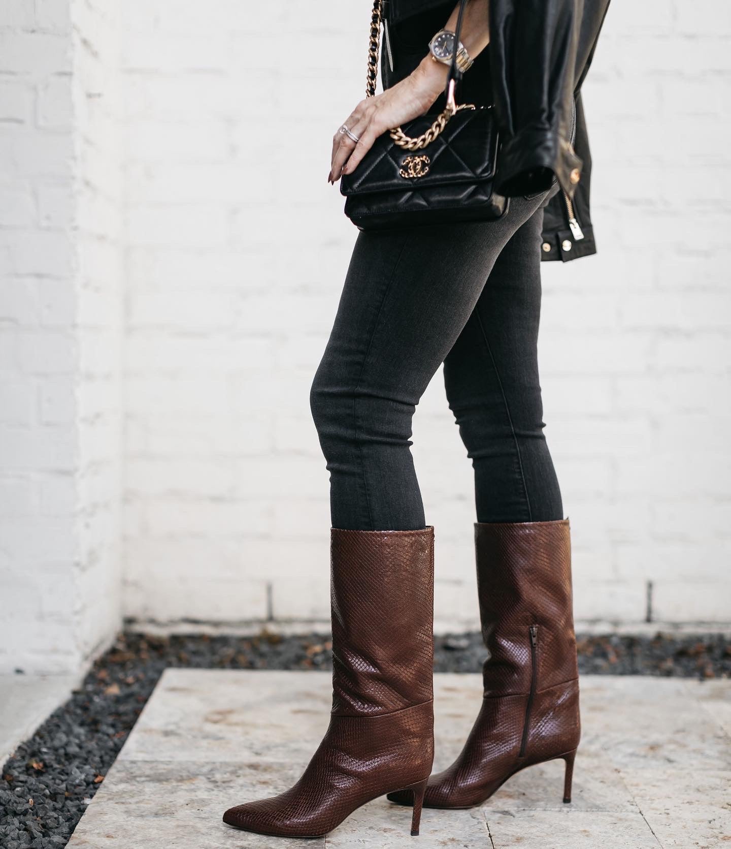 These killer boots are amazing for so many reasons! I adore this rich chocolate brown shade and since the heel height is only 2.8 inches they’re extremely comfortable!