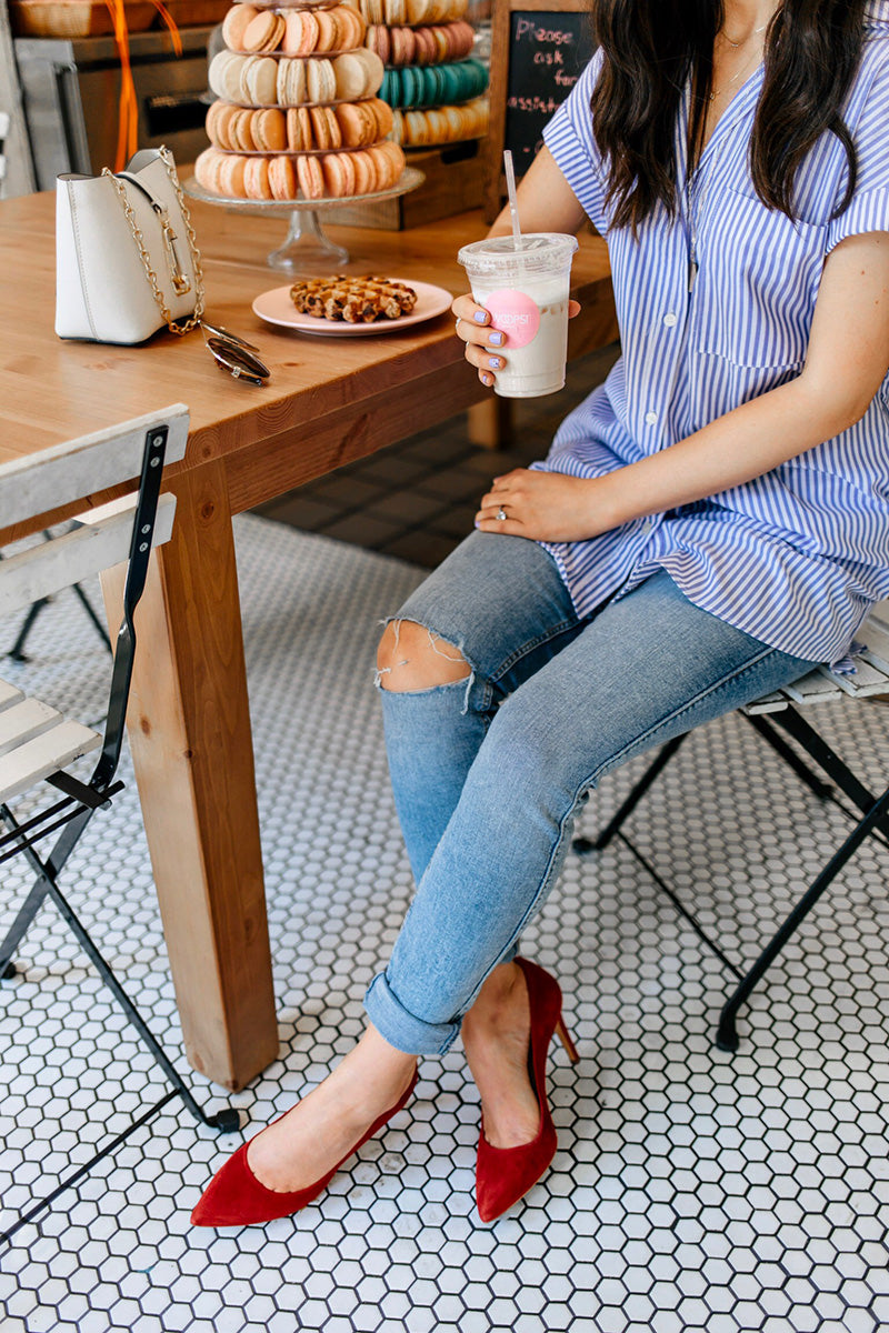 Love the shoes, the color, the height, and the fact that they come in different widths!