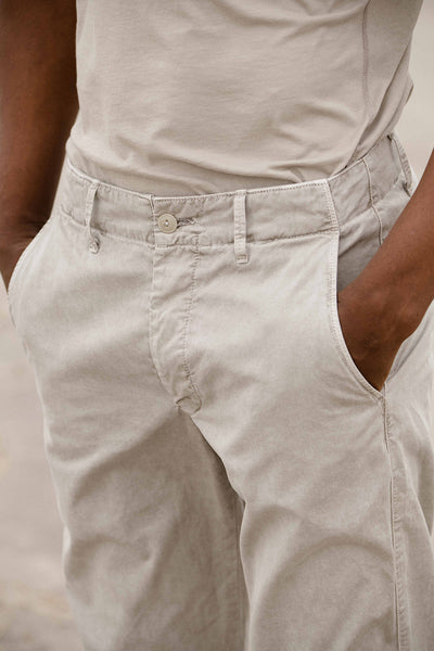 Close up of SKU distressed chino