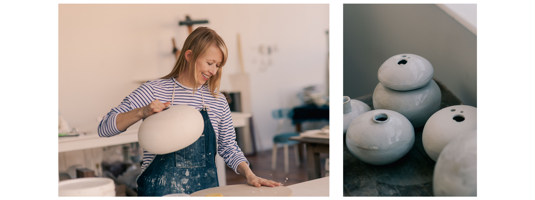 Natalie Page working in her studio