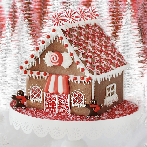 Chocolate Peppermint Designer Cookie House Gingerbread House Building Kit by Bakery Bling