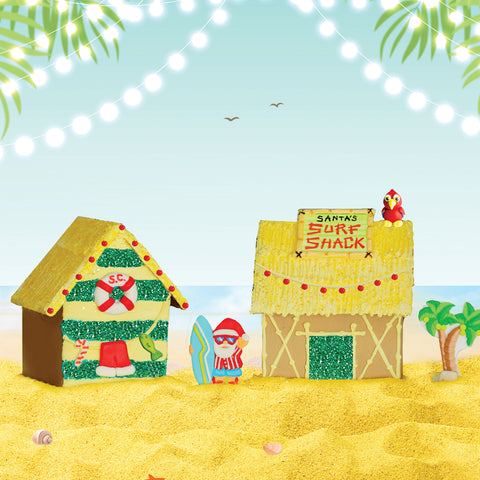 Santa's Surf Shack Beach Themed Gingerbread House Kit by Bakery Bling