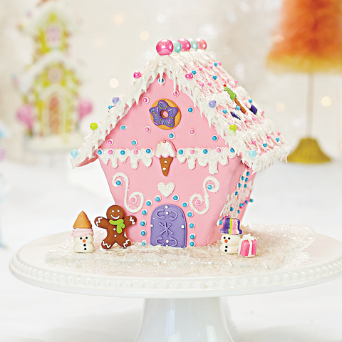 Pink Pastel Gingerbread House Kit: The Candy Cottage Designer Gingerbread House by Bakery Bling