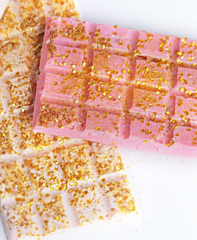 Chocolate Bars with Edible Glitter Bakery Bling Sprinkles Glittery Stardust Golden Dust