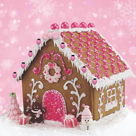 Glittery Pink Dreamland Designer Gingerbread House Kit: The Best Pink Gingerbread House by Bakery Bling