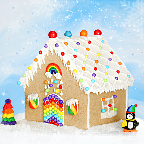 Penguin Palace Rainbow Gingerbread House Kit by Bakery Bling