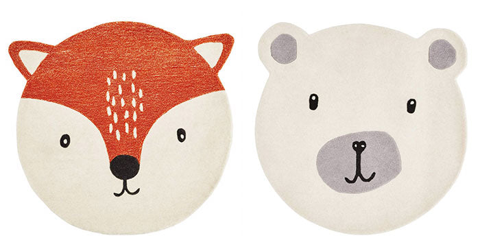 Animal themed bedroom accessories featuring Mr Fox & Mr Bear