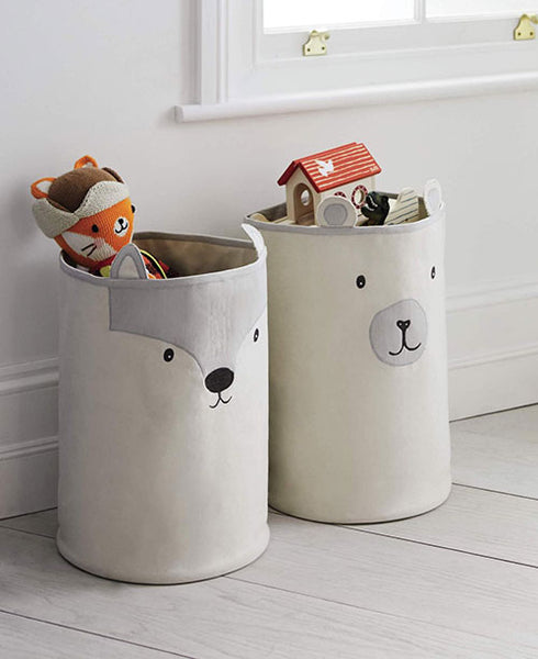 Animal themed bedroom accessories featuring Mr Fox & Mr Bear
