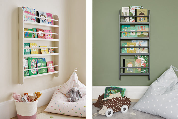 Gallery style kids' bookcases