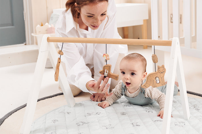 wooden baby gym