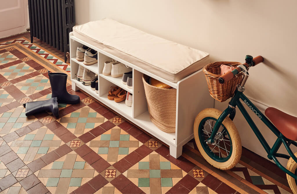 White Blake Hallway Storage Bench