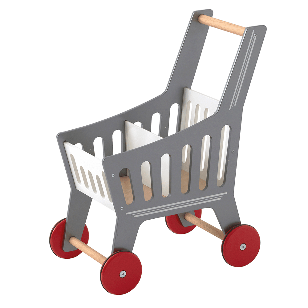 wooden kids shopping cart