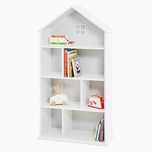Girls White Dolls House Shaped Shelving Unit Shelves Bookcase