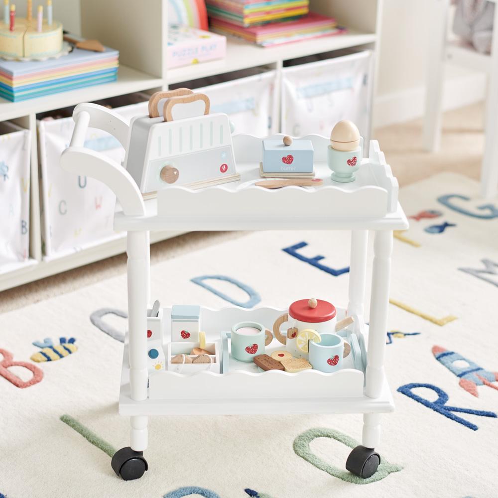 childrens wooden tea trolley