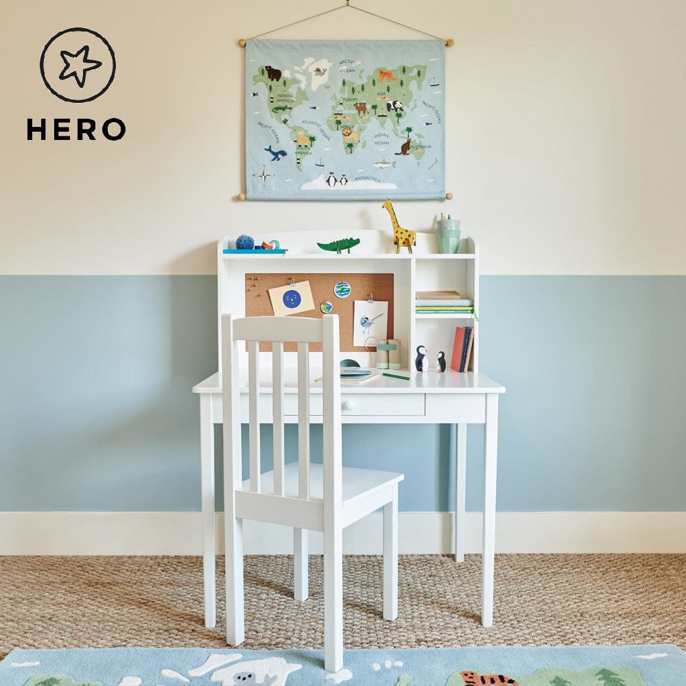 Kids' Junior Study Desk, White - Great Little Trading Co.