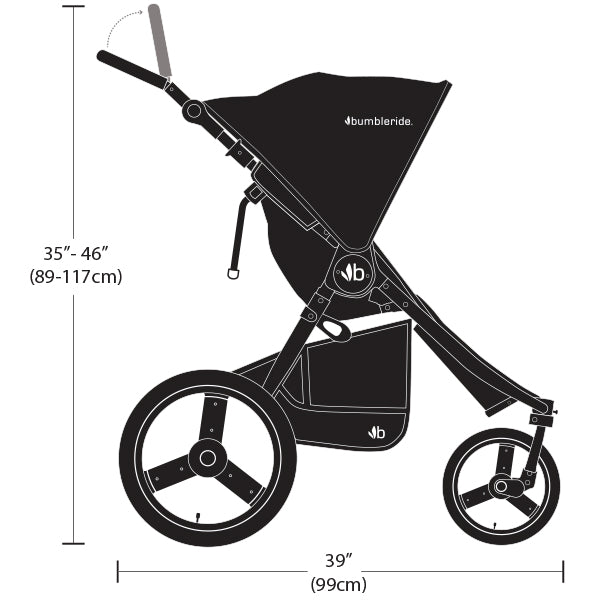 2019 bumbleride ātruma izmēri-sānu profila skats