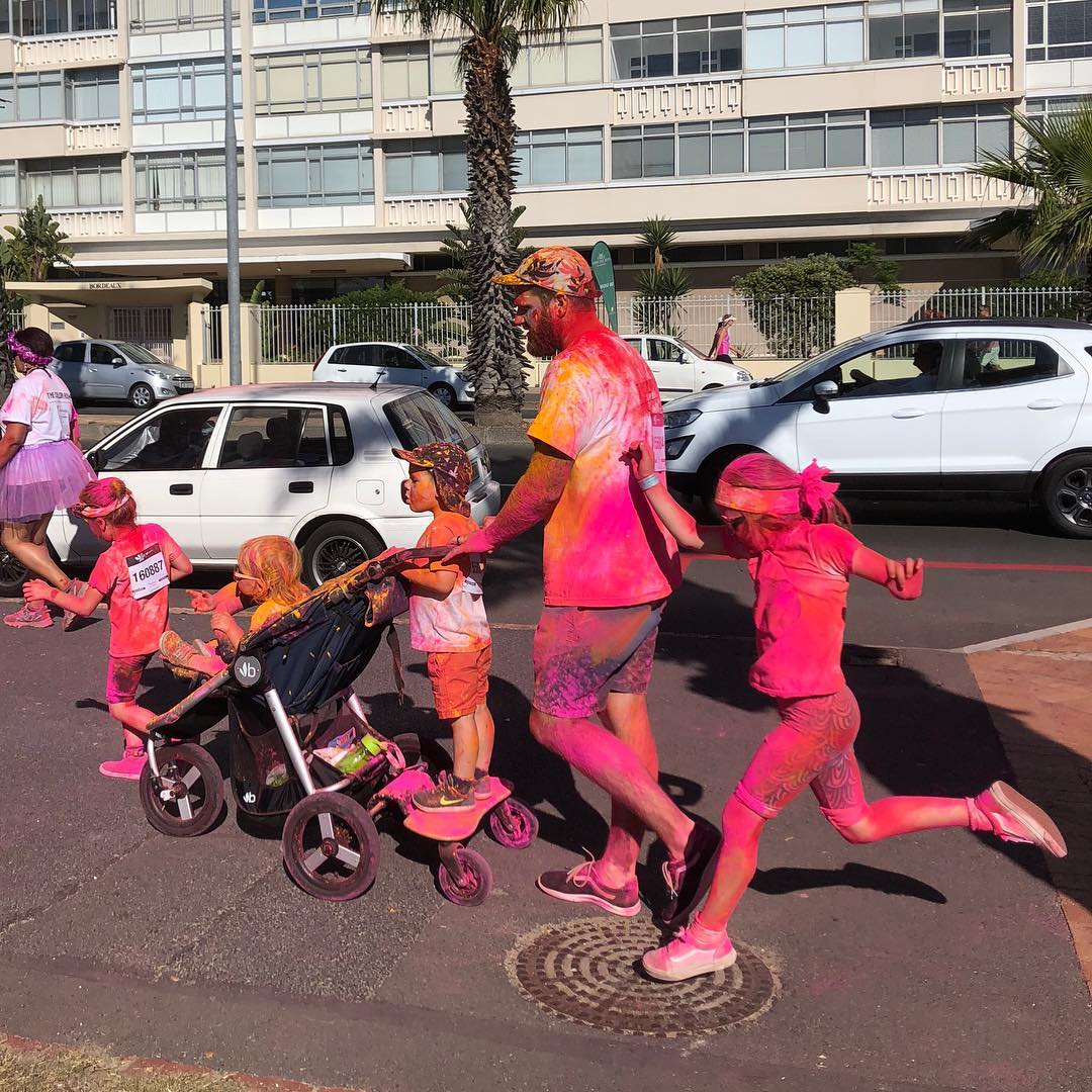 Schallert Family Color Run with Bumbleride Indie and Mini Board