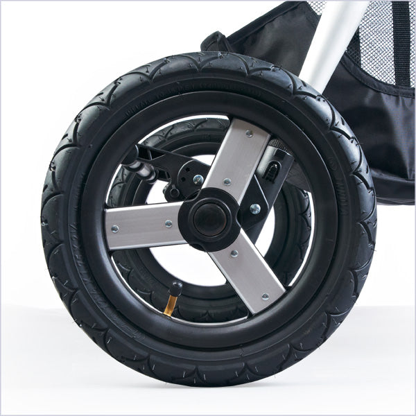 12 inch air filled tires with pump included - bumbleride indie twin double stroller